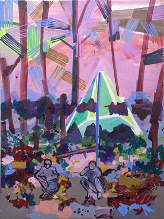 Malerei von Josephine Behlke, Exil-und-Windmühle,2010